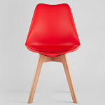 Стул с основой из пластика и мягким сиденьем Arvika Red варинант исполнения - 2 | Loft Concept в Краснодаре