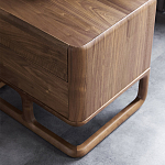 Прикроватный деревянный столик с 2-мя ящиками Moon Walnut Furniture варинант исполнения - 5 | Loft Concept в Краснодаре