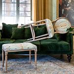 Банкетка из массива бука светло-зеленая с растительным орнаментом Raffael Angel Floral Banquette варинант исполнения - 4 | Loft Concept в Краснодаре