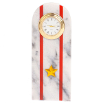 Часы погон МВД подарочные настольные из натурального камня Мрамор Military Clock варинант исполнения - 4 | Loft Concept в Краснодаре