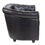 Диван кожаный двухместный на 4-х деревянных ножках из массива березы Logan Leather Seating black варинант исполнения - 2 | Loft Concept в Краснодаре