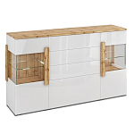 Комод с белым глянцевым фасадом с 2-мя дверцами и ящиками Grace of Furniture  варинант исполнения - 1 | Loft Concept в Краснодаре