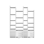 Стеллаж прямой ассиметричный с полками и 4-мя дверцами ARYA BOOKCASE WHITE варинант исполнения - 1 | Loft Concept в Краснодаре