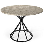 Стол обеденный с круглой бежево-серой столешницей Harris Collection варинант исполнения - 1 | Loft Concept в Краснодаре