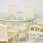 Комплект обеденный из ротанга Eloise grand white варинант исполнения - 2 | Loft Concept в Краснодаре