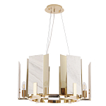 Люстра подвесная круглая с мраморными прямоугольными вставками и золотым основанием Диаметр 55 см Marble square Chandelier варинант исполнения - 2 | Loft Concept в Краснодаре