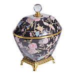 Шкатулка черного цвета с цветочной росписью Eden Garden варинант исполнения - 4 | Loft Concept в Краснодаре