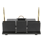 Настольный письменный набор из камня лемезит с гербом России Royal Accessory варинант исполнения - 3 | Loft Concept в Краснодаре