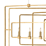 Люстра золотая из пересекающихся прямоугольных элементов Thin Intersecting Rectangles варинант исполнения - 1 | Loft Concept в Краснодаре