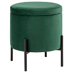 Зеленый пуф на черных ножках SANJAY варинант исполнения - 1 | Loft Concept в Краснодаре