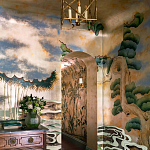 Обои ручная роспись Bamboo River Blossom Original colourway on Deep Rich Gold gilded paper with pearlescent antiquing варинант исполнения - 1 | Loft Concept в Краснодаре