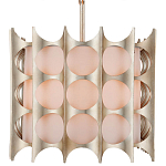 Люстра овальной формы с фактурным серебряным каркасом и тканевым абажуром Silver Honeycomb варинант исполнения - 2 | Loft Concept в Краснодаре