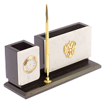 Настольный письменный набор из мрамора с часами и ручкой Marble Accessory варинант исполнения - 2 | Loft Concept в Краснодаре