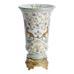 Ваза из фарфора на бронзовом основании Turquoise Blooming Garden варинант исполнения - 2 | Loft Concept в Краснодаре