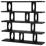 Стеллаж деревянный Noyer Wooden Black Rack варинант исполнения - 1 | Loft Concept в Краснодаре