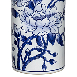 Ваза цилиндрической формы с крышкой и синим цветочным узором на белом фоне Blue & White Ornament варинант исполнения - 2 | Loft Concept в Краснодаре