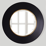 Чёрное настенное зеркало с золотым кантом Porunalia варинант исполнения - 2 | Loft Concept в Краснодаре