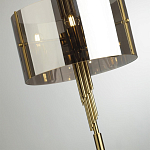 Торшер с круглым плафоном на высокой бронзовой ножке с вертикальным декором из металлических трубок Sohne варинант исполнения - 4 | Loft Concept в Краснодаре