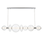 Подвесной светильник линейный с прозрачными стеклянными шарами разного диаметра Eurofase варинант исполнения - 3 | Loft Concept в Краснодаре
