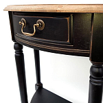 Консоль полукруглая из массива березы с ящиком и полкой в стиле прованс Vintage варинант исполнения - 3 | Loft Concept в Краснодаре