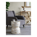 Приставной столик с мозаичным рисунком из раковин устриц Bone Inlay варинант исполнения - 8 | Loft Concept в Краснодаре