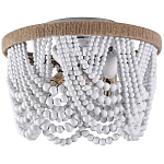 Круглый потолочный светильник с подвесками в виде круглых белых бусин White Beads Ceiling Lamp варинант исполнения - 1 | Loft Concept в Краснодаре