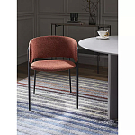 Стул полукруглый мягкий с буклированной обивкой Chair with Boucle Upholstery варинант исполнения - 3 | Loft Concept в Краснодаре