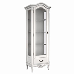 Витрина белая однодверная из массива бука с 4-мя полками и ящиком White Provence варинант исполнения - 2 | Loft Concept в Краснодаре