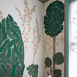 Обои с вышивкой ручной работы Mughal Trees Original colourway on linen варинант исполнения - 2 | Loft Concept в Краснодаре