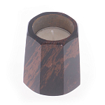 Подсвечник из натурального камня обсидиан со свечой Stone Candlestick варинант исполнения - 2 | Loft Concept в Краснодаре