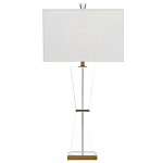 Настольная лампа с прозрачным корпусом и прямоугольным тканевым абажуром Charm and Luxury варинант исполнения - 4 | Loft Concept в Краснодаре