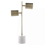Настольная лампа золотистая на белом мраморном основании Streams of Light варинант исполнения - 2 | Loft Concept в Краснодаре