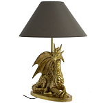 Настольная лампа с абажуром Дракон Golden Dragon Lamp Brown варинант исполнения - 1 | Loft Concept в Краснодаре