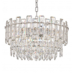 Круглая люстра с хрустальными подвесками на серебряном каркасе Gorgeous Crystal Light варинант исполнения - 3 | Loft Concept в Краснодаре