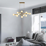 Люстра подвесная с белыми лампами в форме шара Flute варинант исполнения - 1 | Loft Concept в Краснодаре