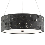 Люстра в форме цилиндра с чёрным фактурным абажуром Round Necklines варинант исполнения - 2 | Loft Concept в Краснодаре