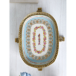 Чаша с цветочным орнаментом на бронзовых ножках Eden Garden варинант исполнения - 5 | Loft Concept в Краснодаре