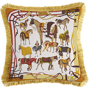 Декоративная подушка Hermes Horses Beige 133