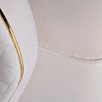 Кресло велюровое оттенка слоновой кости с простроченной спинкой Perfect Comfort варинант исполнения - 3 | Loft Concept в Краснодаре