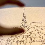 Настольная лампа с принтом на белом тканевом абажуре Roof Garden Lamp варинант исполнения - 3 | Loft Concept в Краснодаре