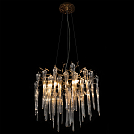 Люстра подвесная круглая в виде ветвей деревьев бронзового цвета с прозрачными подвесками-каплями Droplet Chandelier варинант исполнения - 2 | Loft Concept в Краснодаре