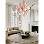 Люстра розовые шары на золотом каркасе Pink Light Bubbles варинант исполнения - 4 | Loft Concept в Краснодаре