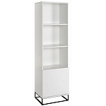 Стеллаж книжный белый с 3-мя открытыми полками и дверкой Strict Lines варинант исполнения - 1 | Loft Concept в Краснодаре