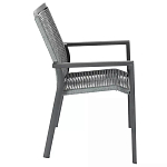 Стул темно-серый с высокой плетеной спинкой и сиденьем Braided Strength варинант исполнения - 2 | Loft Concept в Краснодаре