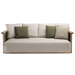 Дизайнерский уличный диван из массива дерева с плетеной спинкой PALINFRASCA Sofa варинант исполнения - 18 | Loft Concept в Краснодаре