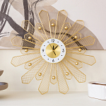 Часы настенные из металла в виде солнца с белым циферблатом Mirror Tower Clock варинант исполнения - 4 | Loft Concept в Краснодаре