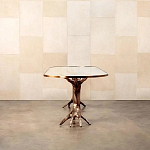 Обеденный стол с фигурным декором бронзового цвета Dichotomy racetrack варинант исполнения - 4 | Loft Concept в Краснодаре