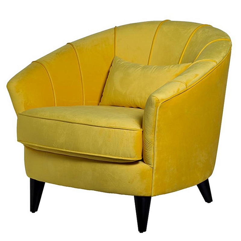 Amour Curved Back Velvet Chair Yellow Желтый в Краснодаре | Loft Concept 