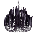 Люстра черная с несколькими ярусами деревянных палочек Bright Wooden Chandelier варинант исполнения - 9 | Loft Concept в Краснодаре