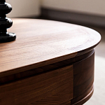 Кофейный стол овальный из дерева с 2-мя ящиками Coffee Walnut Table варинант исполнения - 9 | Loft Concept в Краснодаре